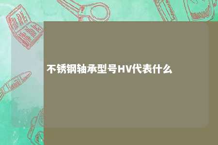不锈钢轴承型号HV代表什么 