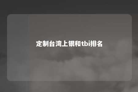 定制台湾上银和tbi排名 